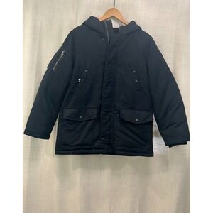 Polo Ralph Lauren Boys L 14-16 Black Down Parka Jacket Utility Coat Heavy Winter
